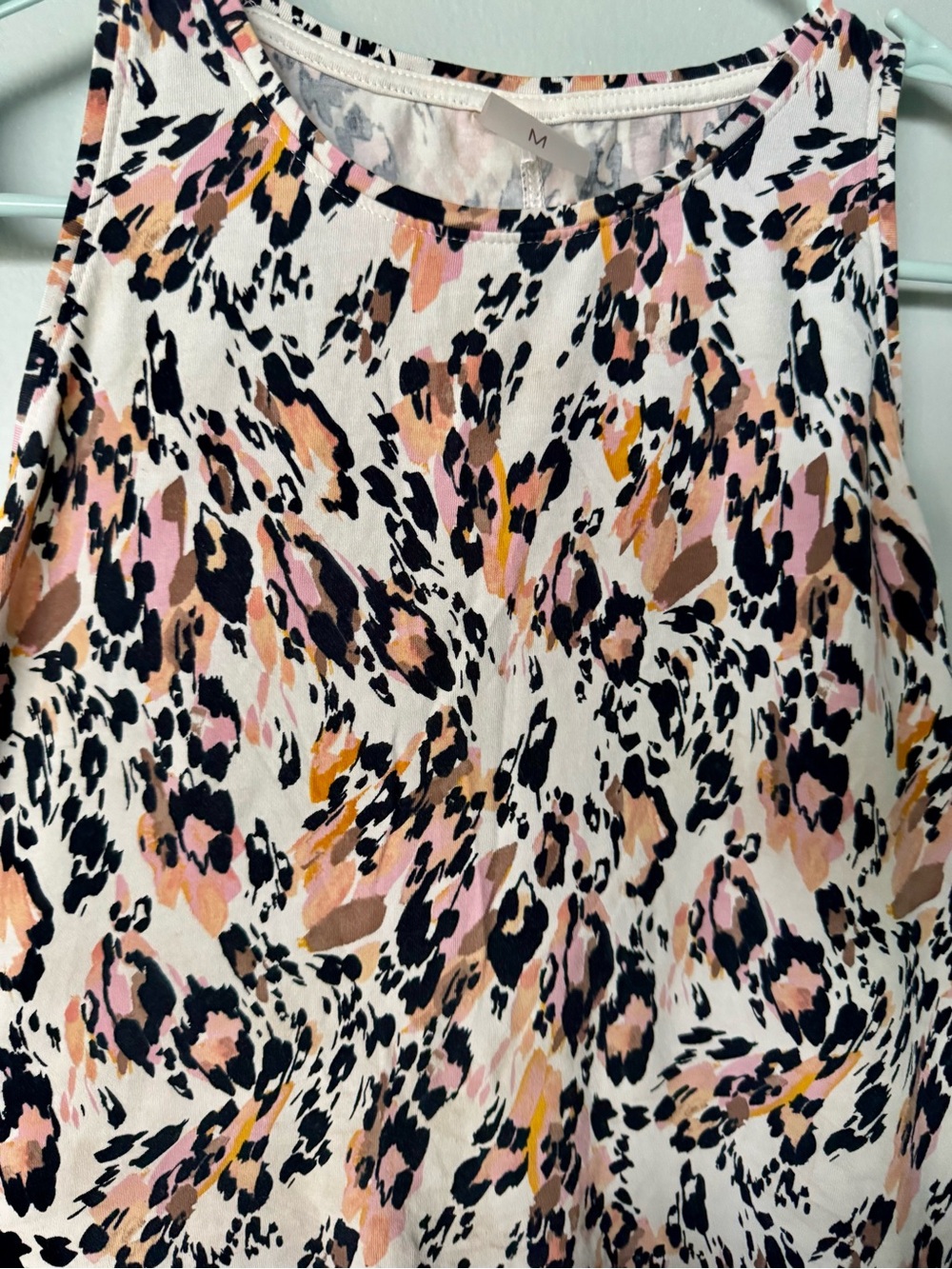 Calia Sleeveless Printed Tank Top in Cream, Pink & peach - Picture 6 of 6